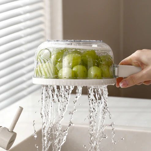 Dust - Proof Fruit Drainer Basket - Hidden Folding Handle Drain - Wtick Shop
