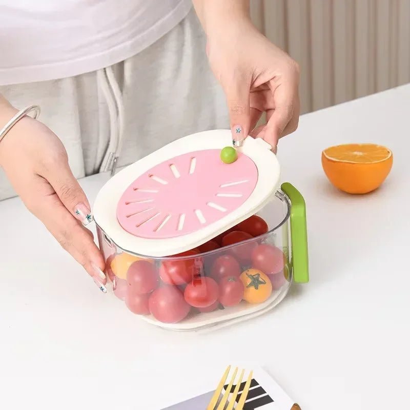 Dust - Proof Fruit Drainer Basket - Hidden Folding Handle Drain - Wtick Shop